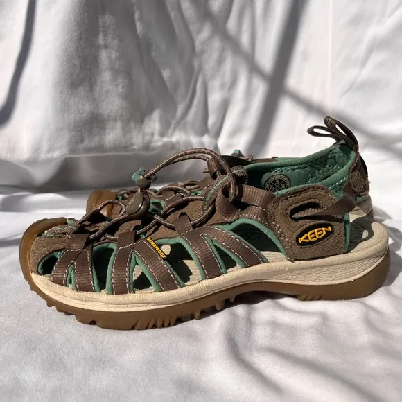 Keen Brown and Green Outdoor Sandals with Protective Toe Cap