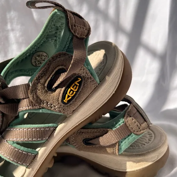 Keen Brown and Green Outdoor Sandals with Protective Toe Cap
