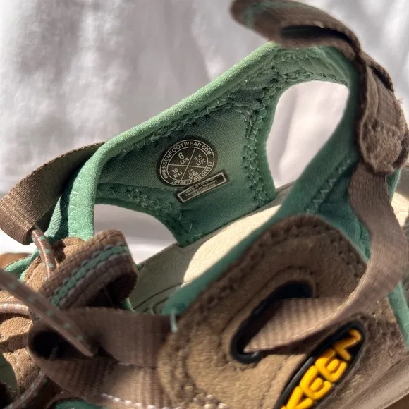 Keen Brown and Green Outdoor Sandals with Protective Toe Cap