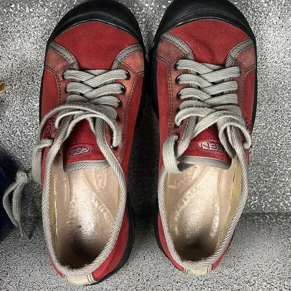 Keen Cherry Leather Hiking Camping Outdoor Sneakers Shoes Size 7