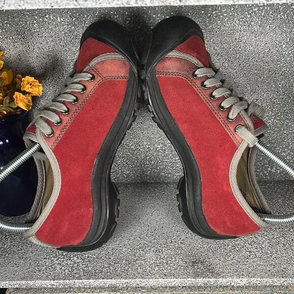 Keen Cherry Leather Hiking Camping Outdoor Sneakers Shoes Size 7