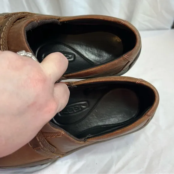 Keen Kaci Brown Leather Slip-On walking hiking Shoes size 9