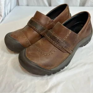 Keen Kaci Brown Leather Slip-On walking hiking Shoes size 9