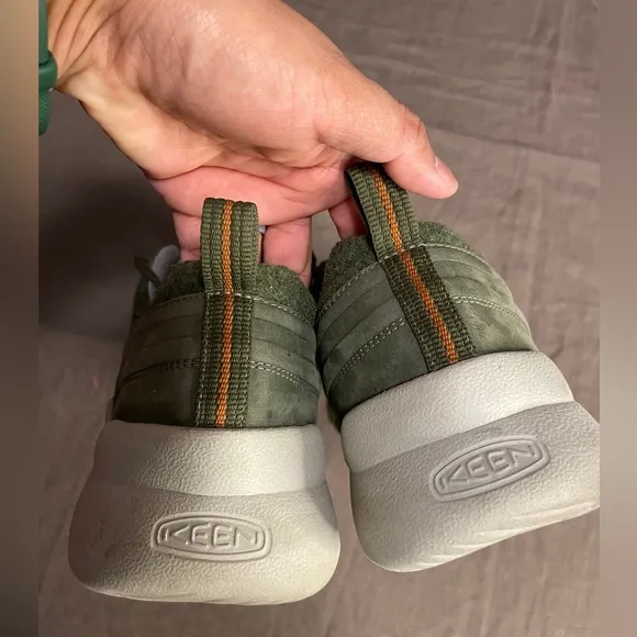 Keen Leather Highland Green Wool Walking Sneaker Shoes 12 Olive/Forest Night