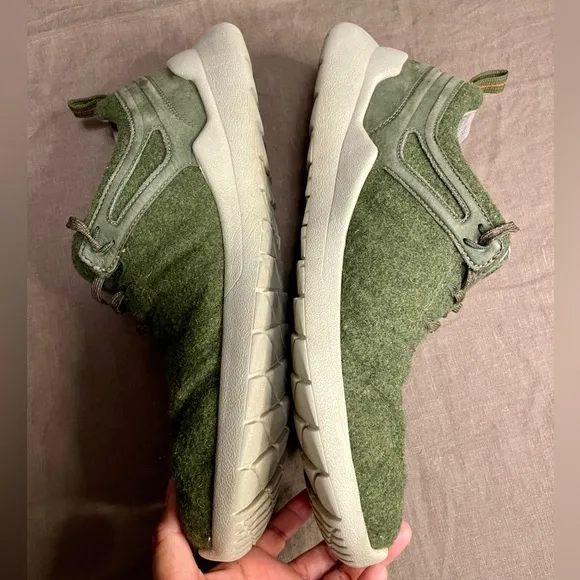 Keen Leather Highland Green Wool Walking Sneaker Shoes 12 Olive/Forest Night