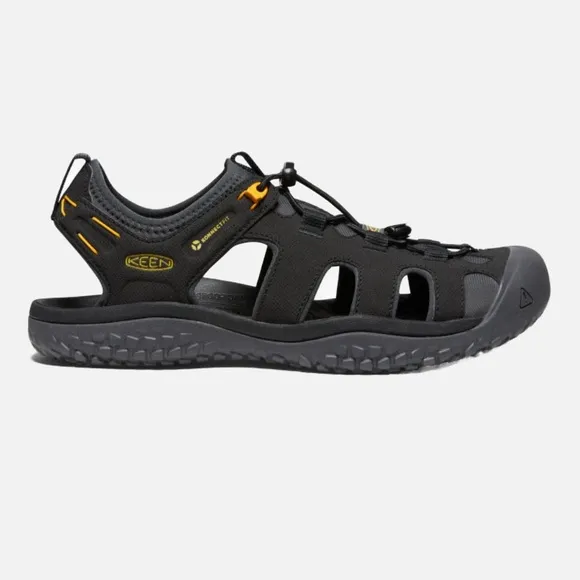 Keen Men’s SOLR Sandal Black/Gold Outdoor Closed Toe Hiking Sandals Sz 15