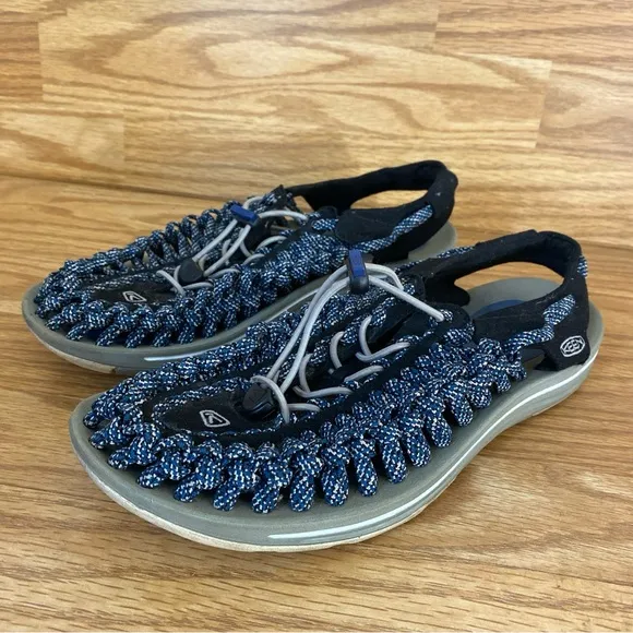 Keen Men's Uneek Water Sandal 9.5 Bungee Strap Dark Blue Outdoor Sport Sandals