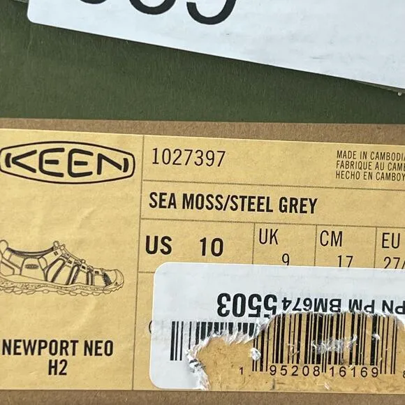 Keen Newport H2 Outdoor Hiking Water Sandals 1022825 Blue Gray Toddler 10 NWB