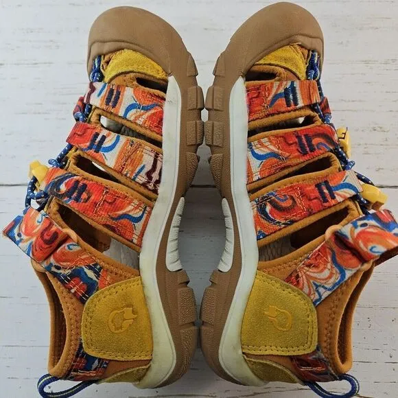 Keen Sandals Kids Youth Size 1 Orange Peel Yellow Newport H2 Shoe Outdoor Hiking