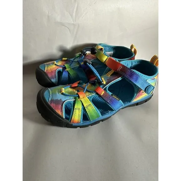 Keen Tie Dye Seacamp II CNX Closed Toe Washable Sandals Unisex Youth Size 5 Swim