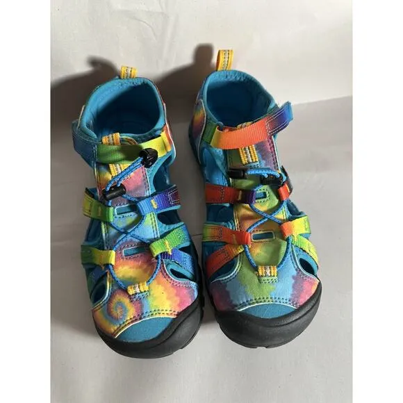 Keen Tie Dye Seacamp II CNX Closed Toe Washable Sandals Unisex Youth Size 5 Swim