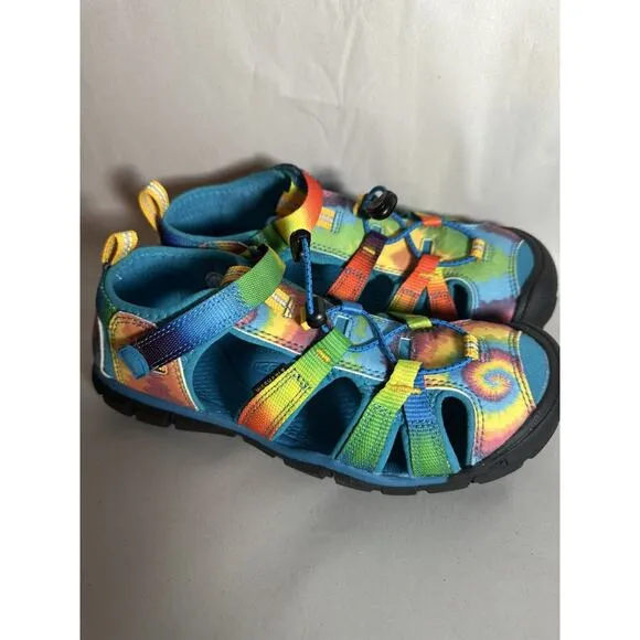 Keen Tie Dye Seacamp II CNX Closed Toe Washable Sandals Unisex Youth Size 5 Swim