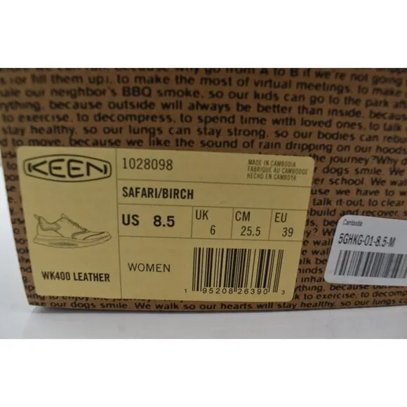 Keen Womens Size 8.5 WK400 Leather Safari Birch Walking Shoes Sneakers
