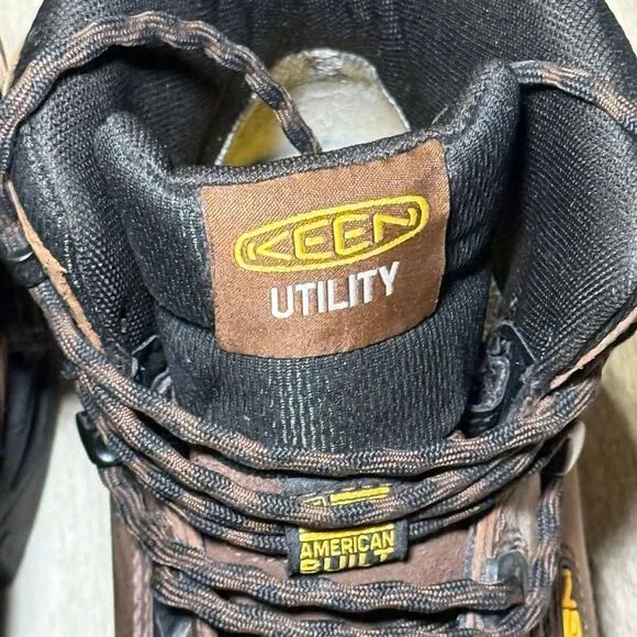 Keen work boots Men's Troy 6&quot; Waterproof Boot (Carbon Toe) 7.5 D