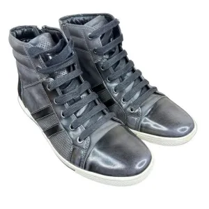 Kenneth Cole Mens Size 9M Down N Out‎ Grey Leather Hi-Top Sneakers Shoes