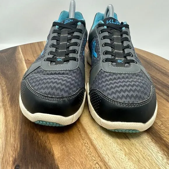 Kuru Quantum Women’s Size 8 Shoes Mesh and Leather Gray Blue Running Sneakers