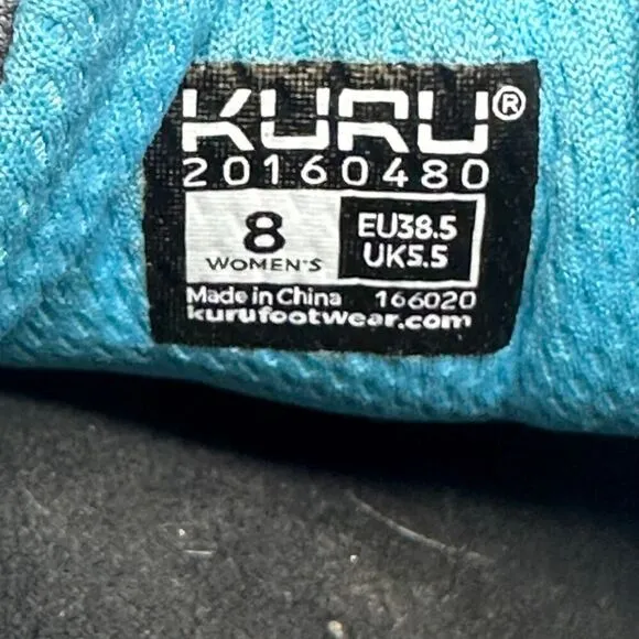 Kuru Quantum Women’s Size 8 Shoes Mesh and Leather Gray Blue Running Sneakers