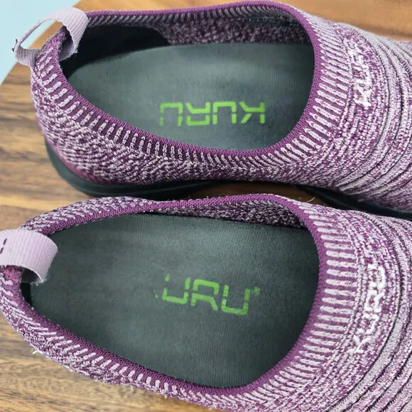 Kuru Stride Shoes Women's 10 Purple Pink Mesh Knit Slip On Walking Sneakers