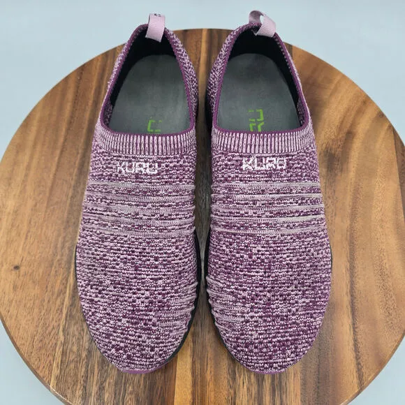 Kuru Stride Shoes Women's 10 Purple Pink Mesh Knit Slip On Walking Sneakers