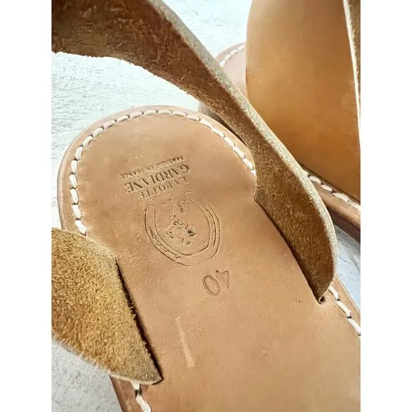 La Botte Gardiane Mage Leather Ankle Strap Sandals Natural Women's Size 40 / 9.5
