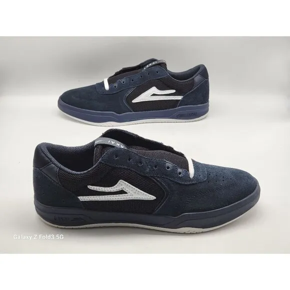 Lakai Atlantic Skate Shoes Mens Size 9 Blue/Black Suede Mesh Shoes