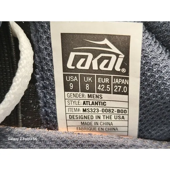 Lakai Atlantic Skate Shoes Mens Size 9 Blue/Black Suede Mesh Shoes