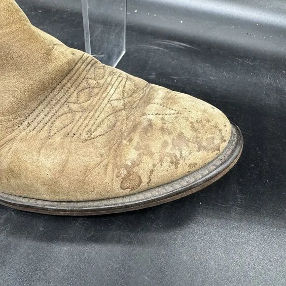 Laredo Brown Leather Western Men Cowboy Boots Size 9D MADE IN USA Outdoor GUC
