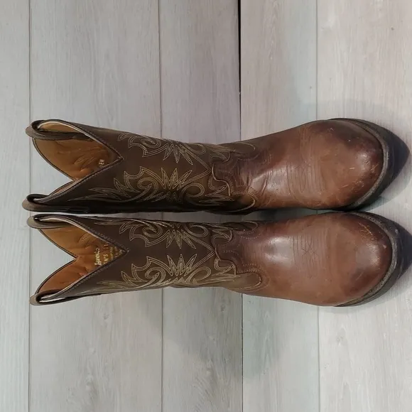 Laredo Mens 4242 LEA.VAMP.FOX Cowboy Western Boots shoes sz 11.5 EW