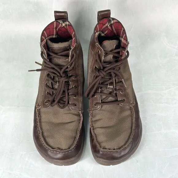 Lems Boulder Boot Men’s EU 42 US 9 Brown Canvas Leather Hiking Outdoor Shoes