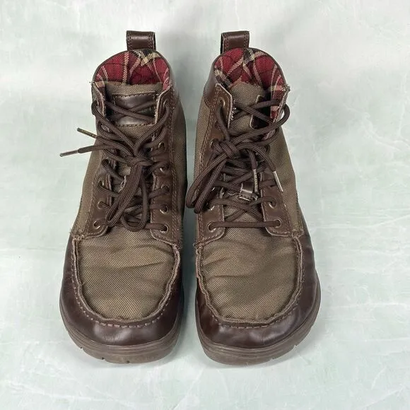 Lems Boulder Boot Men’s EU 42 US 9 Brown Canvas Leather Hiking Outdoor Shoes