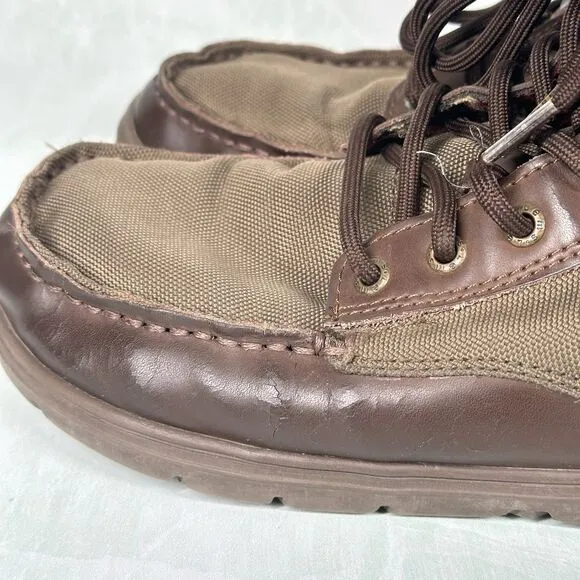 Lems Boulder Boot Men’s EU 42 US 9 Brown Canvas Leather Hiking Outdoor Shoes