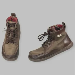 Lems Boulder Boot Men’s EU 42 US 9 Brown Canvas Leather Hiking Outdoor Shoes