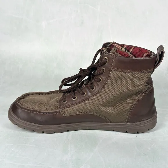 Lems Boulder Boot Men’s EU 42 US 9 Brown Canvas Leather Hiking Outdoor Shoes