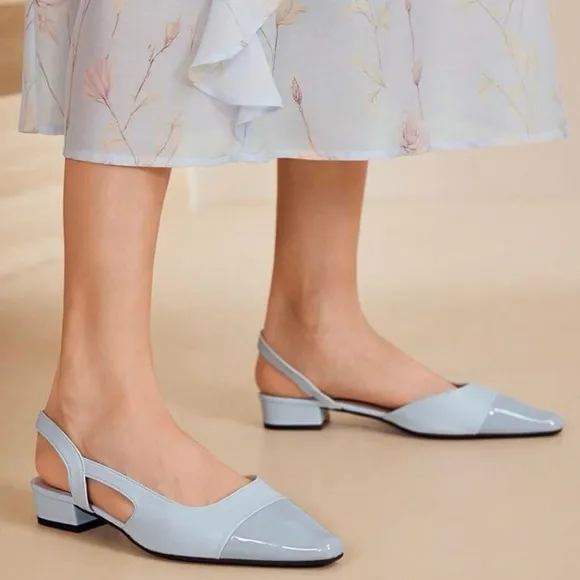 Light Blue pointed toe Slingback sandals
