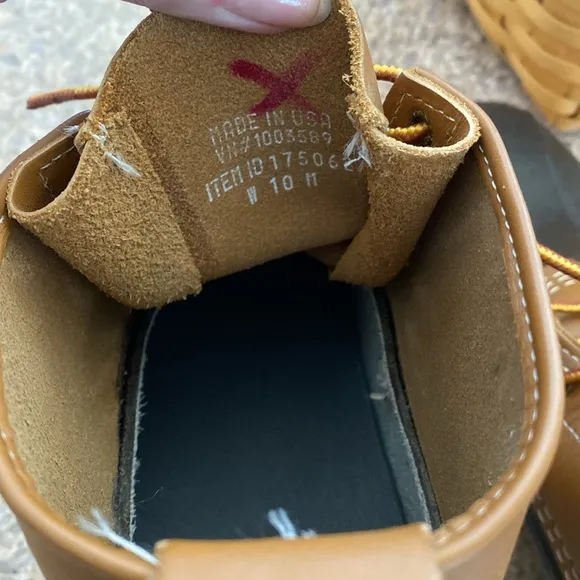 L.L. Bean 6” Duck Leather Rubber Boot Women’s 10 M FM 175062