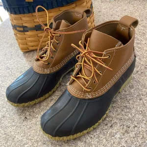 L.L. Bean 6” Duck Leather Rubber Boot Women’s 10 M FM 175062