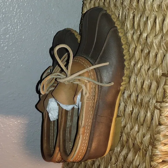 LL Bean Brown Rubber Moc Boot Duroble Water Proof Slip On 8/9