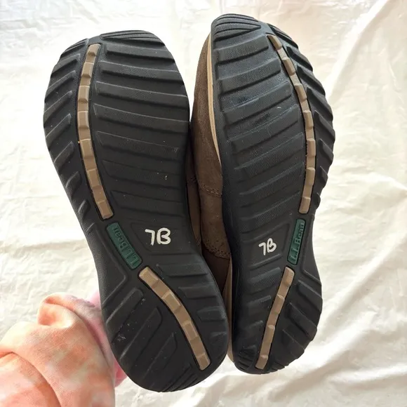 L.L. Bean Comfort Moc Brown Suede Shoes slip on SZ 10 W NWOT