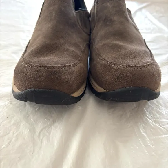 L.L. Bean Comfort Moc Brown Suede Shoes slip on SZ 10 W NWOT