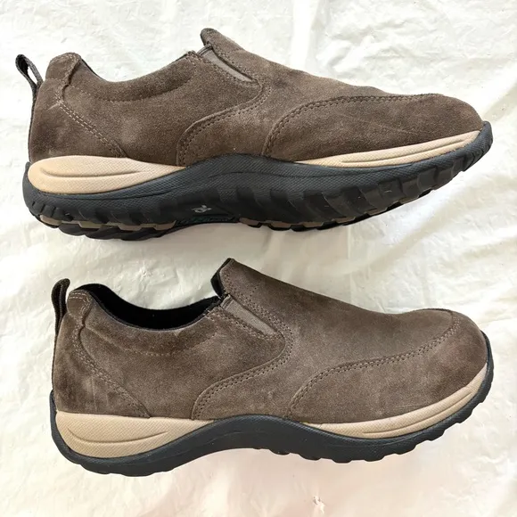 L.L. Bean Comfort Moc Brown Suede Shoes slip on SZ 10 W NWOT
