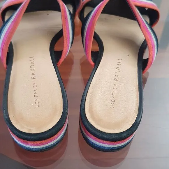 LOEFFLER RANDALL Rubie Suede Stripe Slide sandals Size 7