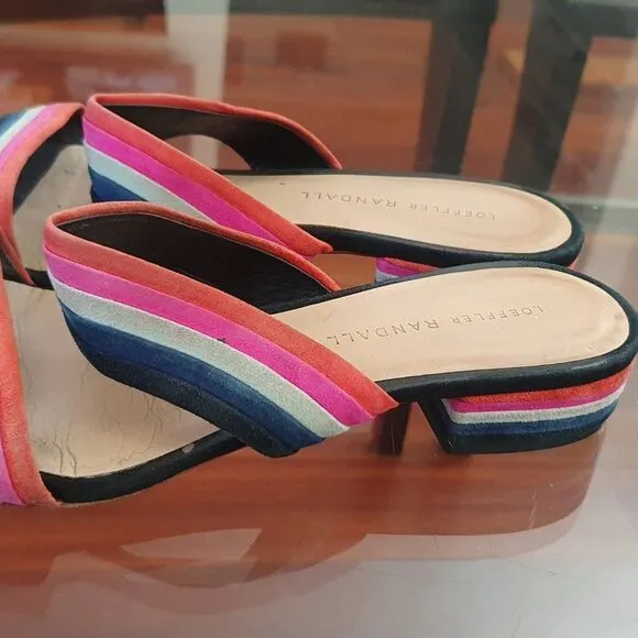 LOEFFLER RANDALL Rubie Suede Stripe Slide sandals Size 7