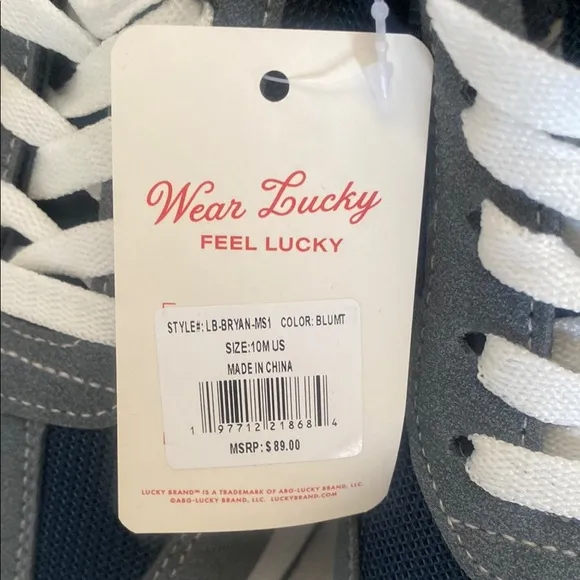 Lucky Brand Gray and Blue Sneakers with Suede and Mesh