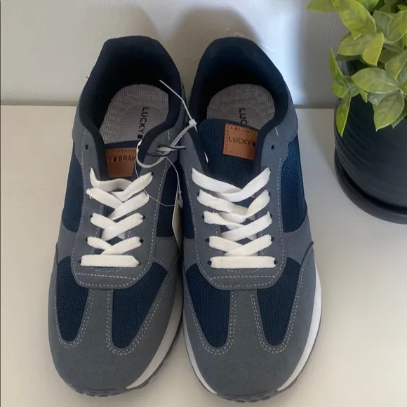 Lucky Brand Gray and Blue Sneakers with Suede and Mesh