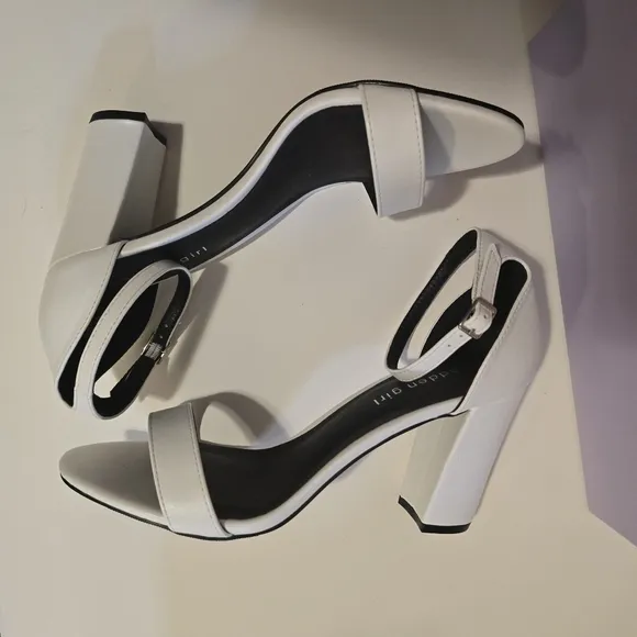 MADDEN GIRL Block Heel Bundle Animal Snake Print &amp; White Sandal Heels