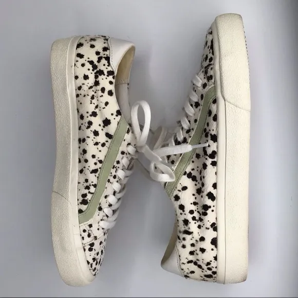 Madewell Sidewalk Low Top Sneakers in Spatter Painted Calf Hair.