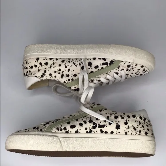 Madewell Sidewalk Low Top Sneakers in Spatter Painted Calf Hair.