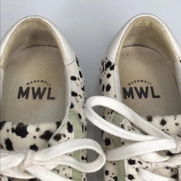Madewell Sidewalk Low Top Sneakers in Spatter Painted Calf Hair.