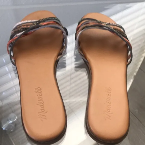 Madewell The Tracie Crisscross Slide Sandal in Snake Embossed Leather