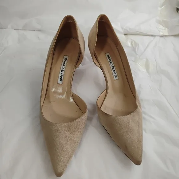 Manolo Blahnik luxury Suede Pumps 39.5
